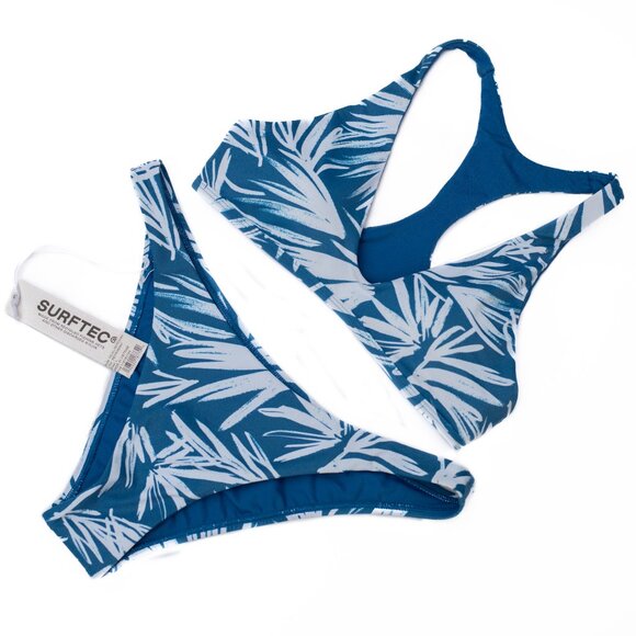 Jolyn Other - Jolyn Bikini Set Blue White Racerback Top S & Bottom L NWT Swimwear Beach Pool